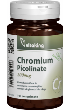 Picolinat de crom 200 mcg Vitaking – 100 comprimate